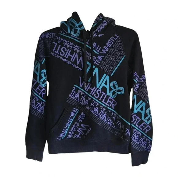 Aritzia TNA hoodie cotton blend sweatshirt Whistler ski snowboard black  wm L - Picture 2 of 12